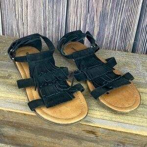 Minnetonka Black Suede Sandals- Size 7